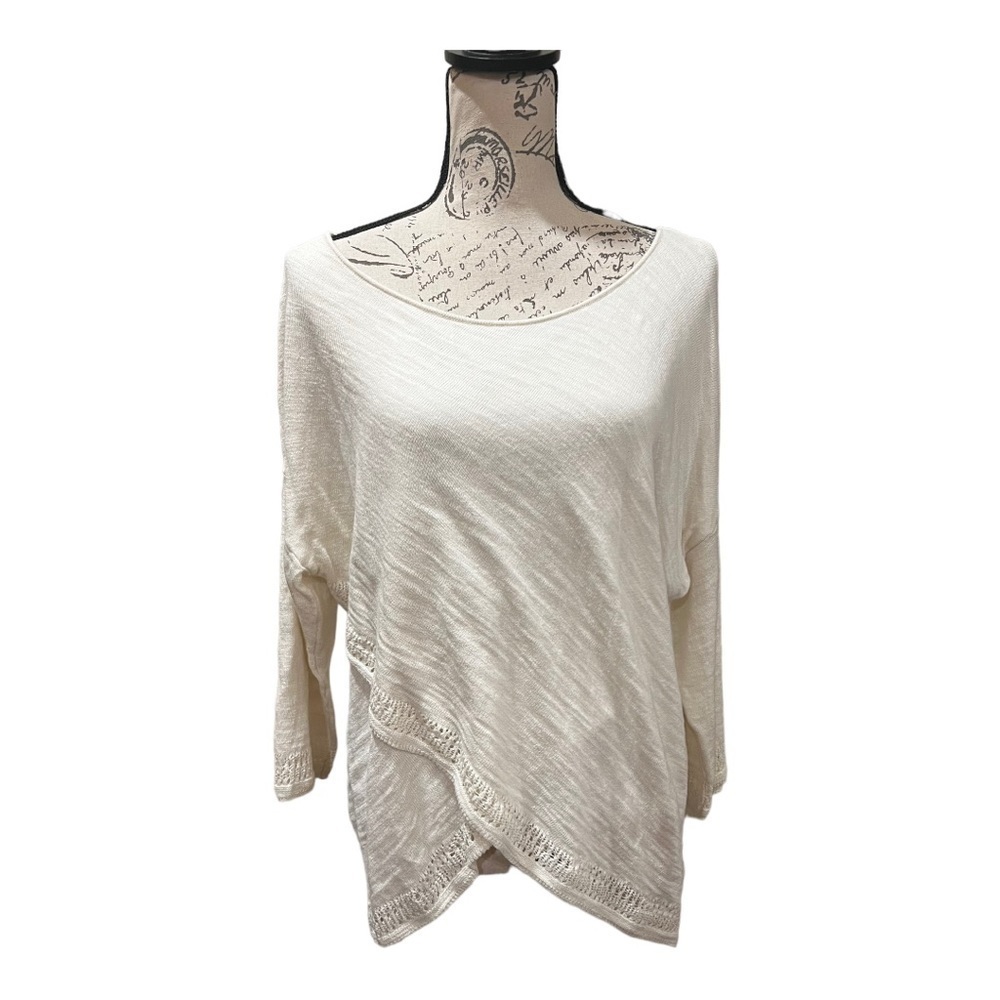 Anthropologie Moth Medium Soft Knit Cream pullover Lightweight sweater Neutral